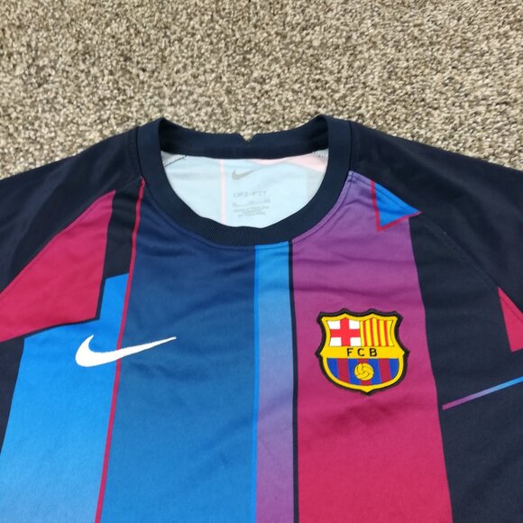Nike FC Barcelona Soccer Pre-Match Warmup Shirt Jersey 2021 2022 Youth Boys XL - Picture 2 of 11